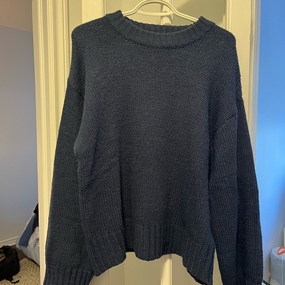 Classic Navy Crew Neck Sweater